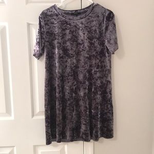 short sleeve crushed velvet dress